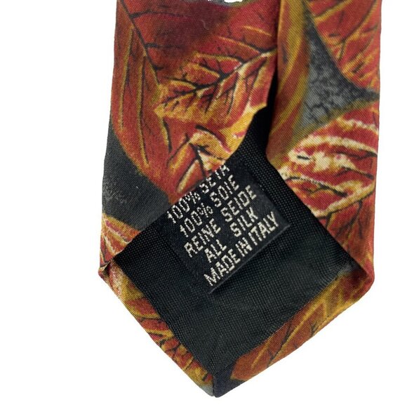 HUGO BOSS Floral Rust Black Grey Silk *flawed‎ - Picture 3 of 5